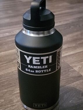 Yeti Rambler 64oz Bottle - Matte Black with Stainless Accents